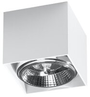 Spot blanc plafond L:12cm petit GU0 aluminium