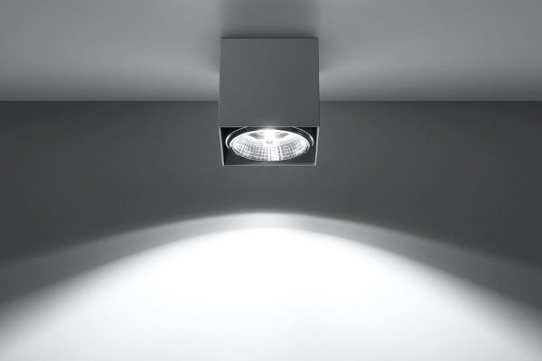 Spot compact GELLIA Gris L:12cm carré GU10