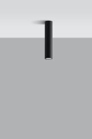 Luminaire apparent Noir Ø6cm H:30cm GU10...