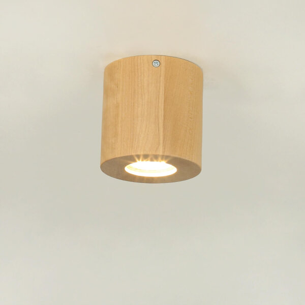 Lampe de plafond en bois Ø10cm petit rond GU10 Moderne