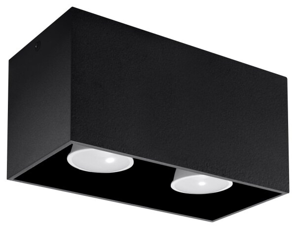 Plafonnier noir BRUCCIA L:20cm Aluminium carré
