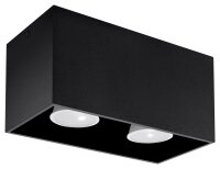 Plafonnier noir BRUCCIA L:20cm Aluminium carré