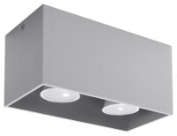 Plafonnier Spot Aluminium carr&eacute; L:20cm Gris Moderne