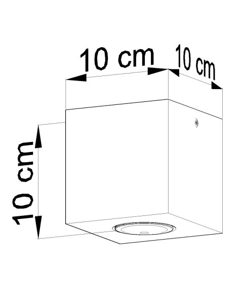 Plafonnier carré en bois L:10cm petit GU10 couloir