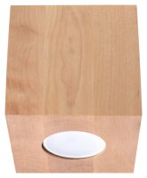 Plafonnier carr&eacute; en bois L:10cm petit GU10 couloir