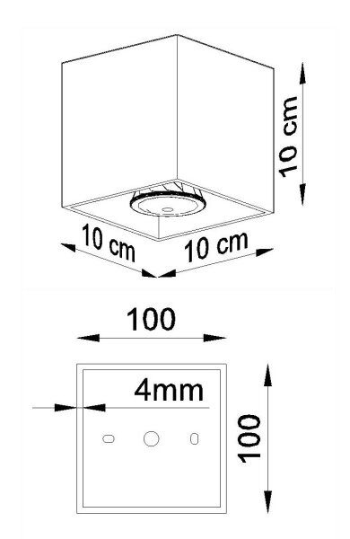 Spot Anthracite Aluminium carré Moderne confortable BRUCCIA