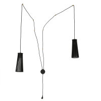Applique avec interrupteur bois noir 2flmg Dover