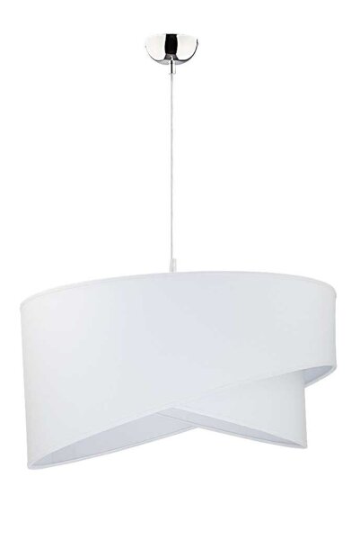 Suspension blanche tissu rond Ø45cm Moderne