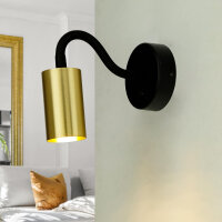 Applique murale avec interrupteur col de cygne GU10 noir...