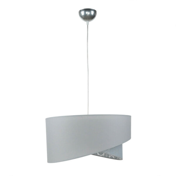 Lampe à suspendre grise tissu dentelle SELMA Chambre à coucher