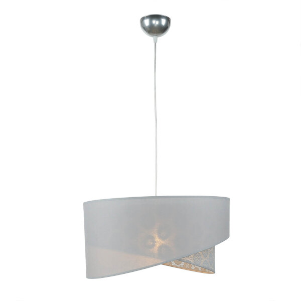 Lampe à suspendre grise tissu dentelle SELMA Chambre à coucher