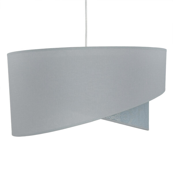 Lampe à suspendre grise tissu dentelle SELMA Chambre à coucher