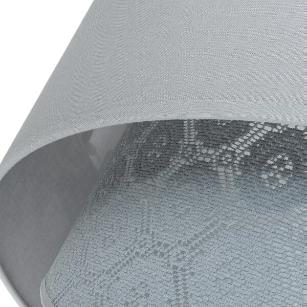 Lampe à suspendre grise tissu dentelle SELMA Chambre à coucher