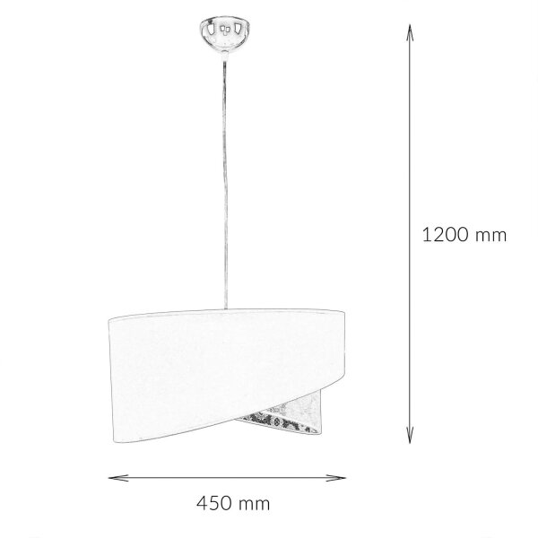 Lampe à suspendre grise tissu dentelle SELMA Chambre à coucher