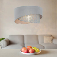 Lampe à suspendre grise tissu dentelle SELMA...