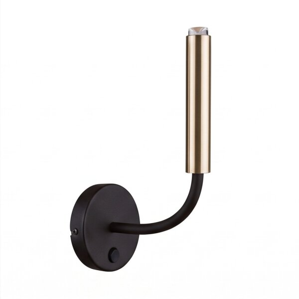 Applique murale noire avec interrupteur G9 laiton véritable