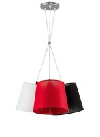 Lampe à suspendre Moderne Rouge Blanc Noir Tissu...