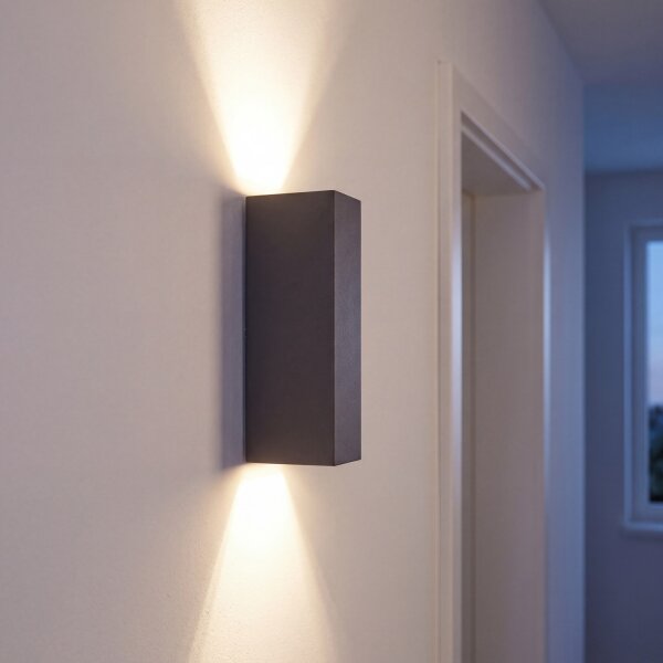 Applique murale up & down MALMO en noir 2flmg
