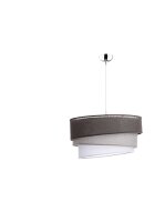 Lampe &agrave; suspendre design tissu abat-jour gris...