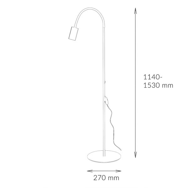 Lampadaire blanc métal 153 cm flexible