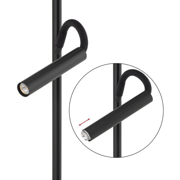 Lampadaire avec bras de lecture 168 cm E27 + G9 Tissu Métal