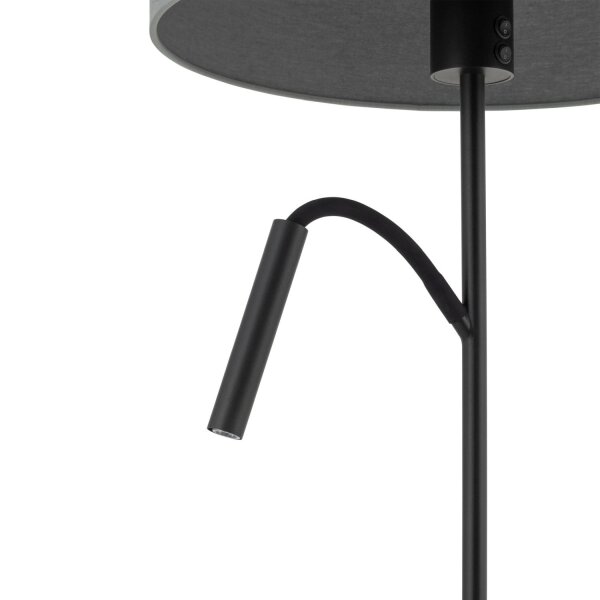 Lampadaire avec bras de lecture 168 cm E27 + G9 Tissu Métal