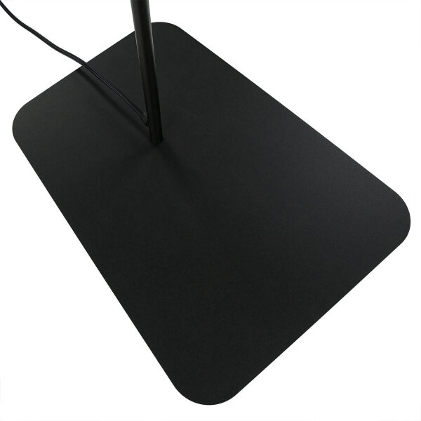 Lampadaire verre fumé 160 cm E27 Abat-jour sphérique noir gris