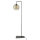 Lampadaire verre fumé 160 cm E27 Abat-jour sphérique noir gris