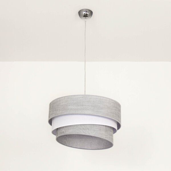 Lampe à suspendre Salon Gris Abat-jour tissu Ø45cm