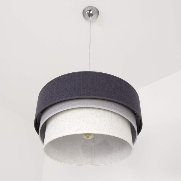 Suspension grise tissu Ø45cm design moderne