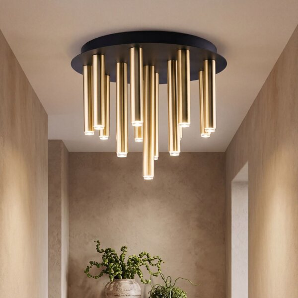 Plafonnier élégant en laiton 13-flmg BRASS Lampe