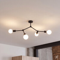 Plafonnier noir 4xE27 Salon Lampe AARON