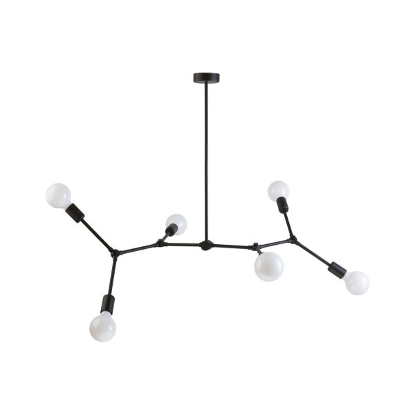 Plafonnier noir 6-flmg Lampe de table AARON