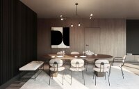 Plafonnier noir 6-flmg Lampe de table AARON