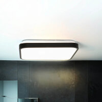 Plafonnier LED Noir Moderne IP44 3000K faible...