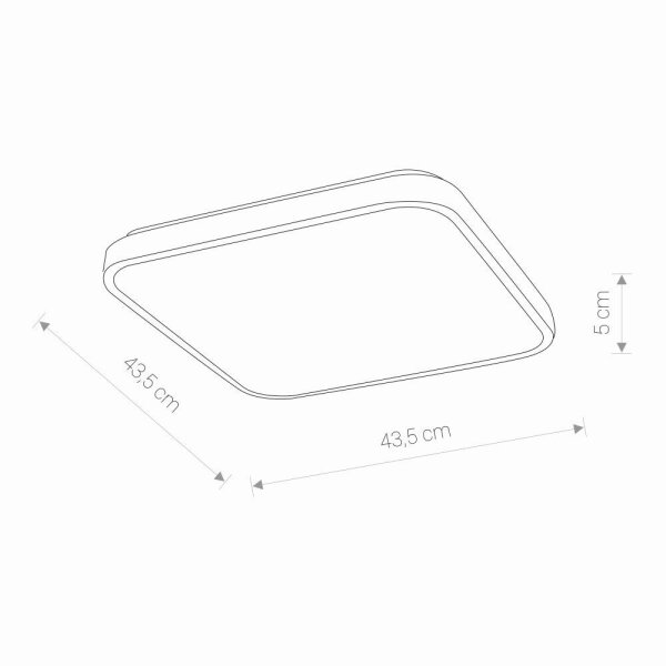 Plafonnier LED blanc IP44 32W carré LUKE