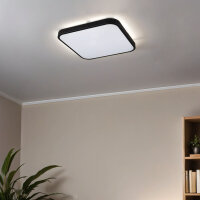 Plafonnier rond &agrave; LED noir &Oslash;38,5cm IP44 22W