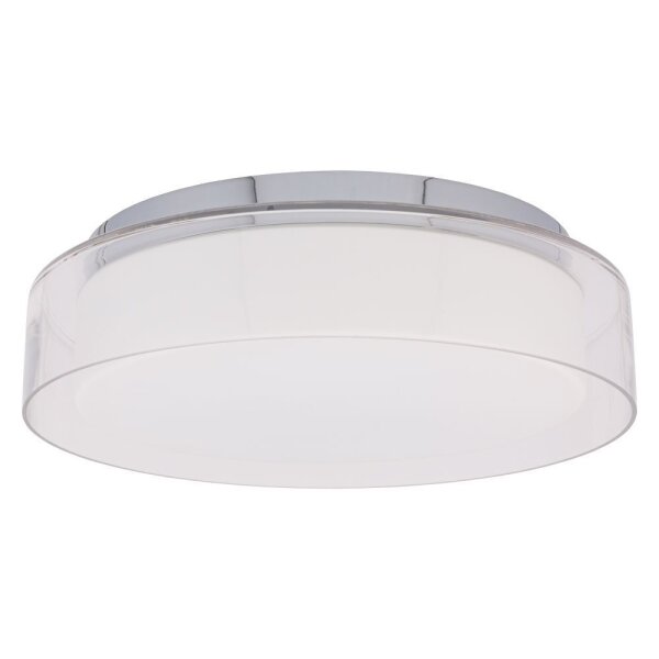 Plafonnier LED rond métal verre Ø35cm 4000K