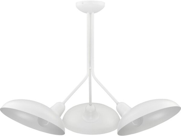 Plafonnier rétro 3 flammes blanc métal E27