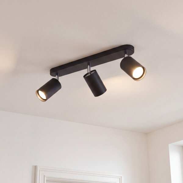 Spot de plafond en noir 3-flmg