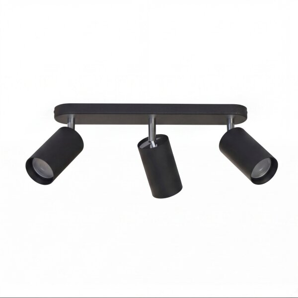 Spot de plafond en noir 3-flmg