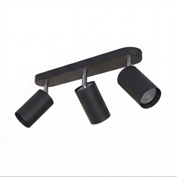Spot de plafond en noir 3-flmg