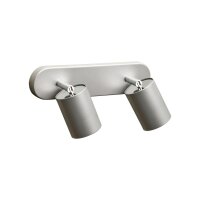 Spot de plafond argent&eacute; 2flmg