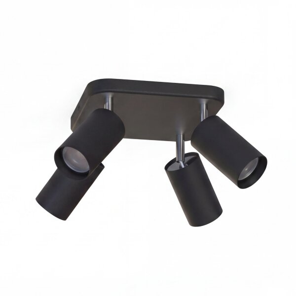 Spot de plafond en noir 4-flmg