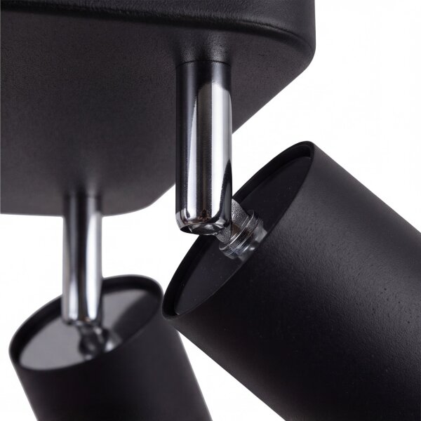 Spot de plafond en noir 4-flmg