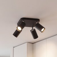 Spot de plafond en noir 4-flmg