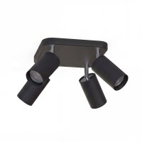 Spot de plafond en noir 4-flmg