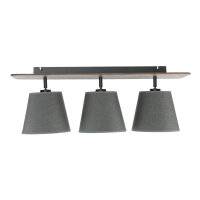 Abat-jour en tissu Plafonnier AWINION en gris 3-flmg
