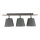Abat-jour en tissu Plafonnier AWINION en gris 3-flmg