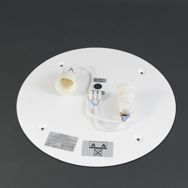 Plafonnier CAMERON en blanc Ø35cm 2-flmg